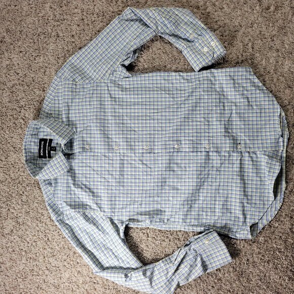 Bonobos Shirt Mens Small Blue Yellow Slim Fit Long Sleeve Button Up Plaid - Picture 2 of 6